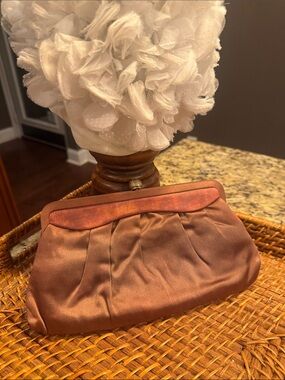 Vtg Mel-To. Satin Evening Clutch - Copper